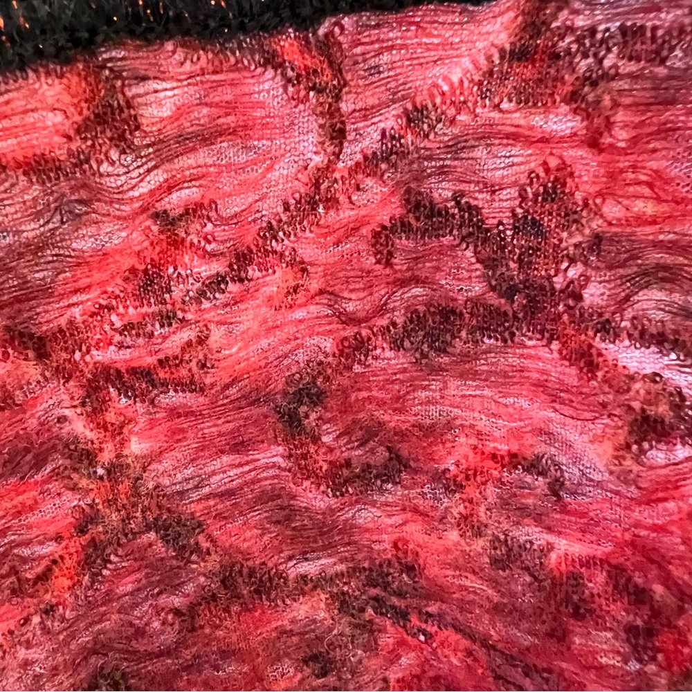 Roberta Scarpa Virgin Wool Mohair Knit Lace Trim Cardigan Fitted Sweater Size 12 - Picture 11 of 16